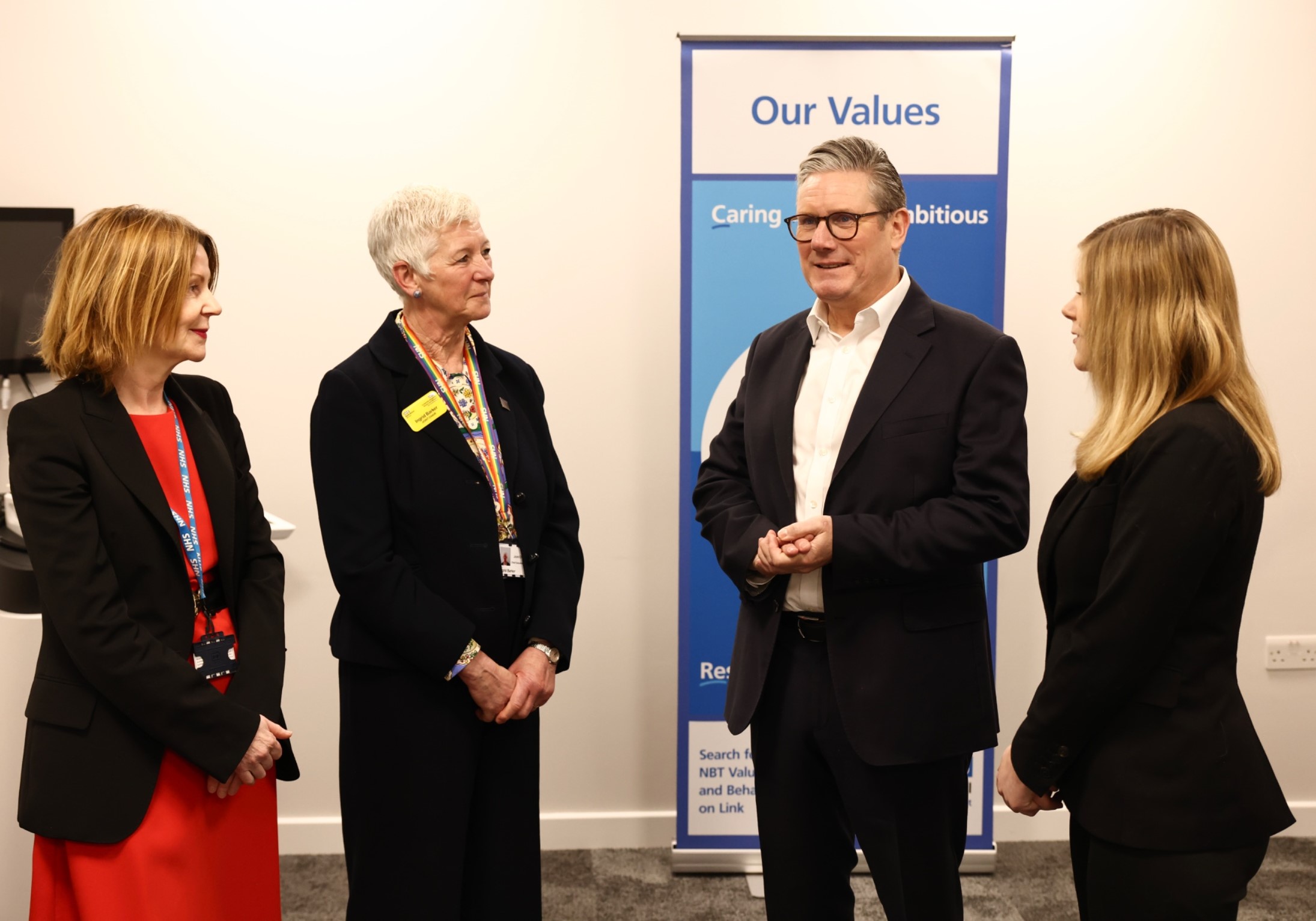 Prime Minister, Sir Keir Starmer with Maria Kane, Ingrid Barker and Claire Hazelgrove