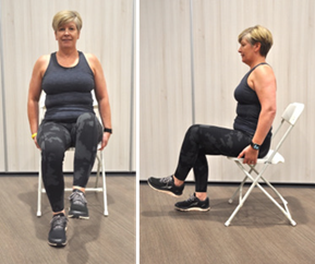 Person sitting lifting right then left leg up 