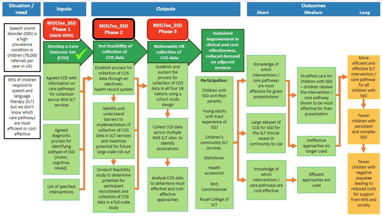 MISLToe SSD programme of work logic model