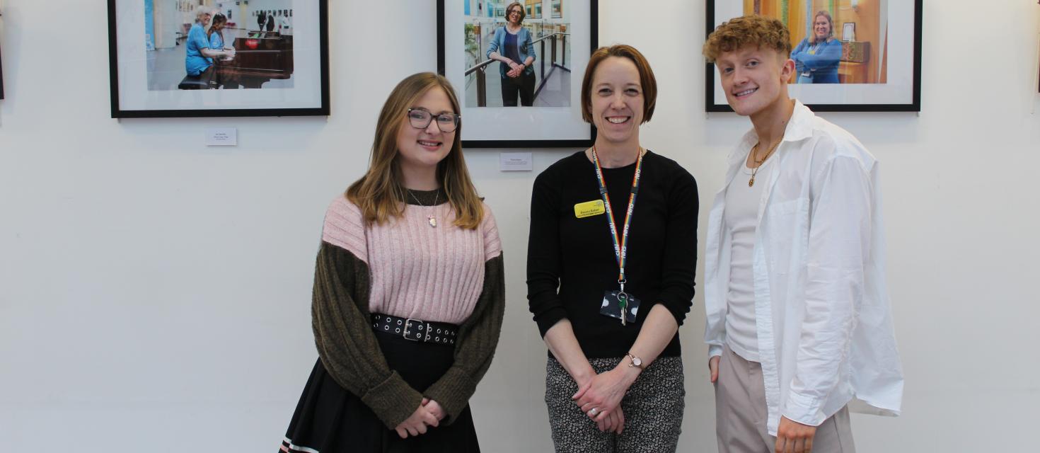 UWE Photography students and Donna within the Exhibition space of the Brunel