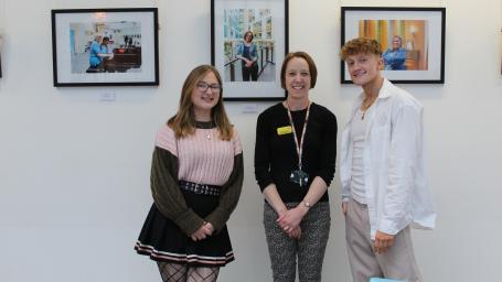 UWE Photography students and Donna within the Exhibition space of the Brunel