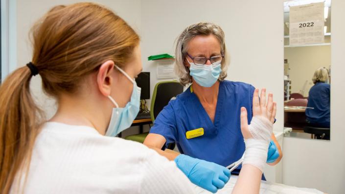 Hand Physio with patient