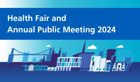 Health Fair and Annual Public Meeting 2024 with a graphic of the city of Bristol