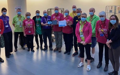 A group of volunteers standing together