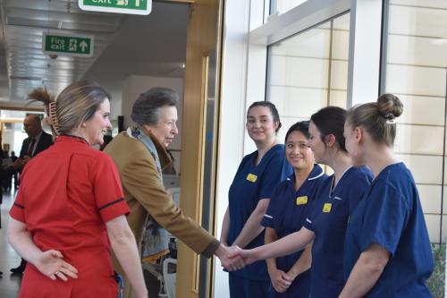 Her Royal Highness Princess Anne meeting hospital staff