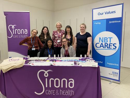 Staff from North Bristol NHS Trust, University Hospitals Bristol and Weston Foundation Trust and Sirona Health at an event.