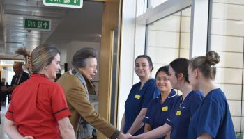 Her Royal Highness Princess Anne meeting hospital staff